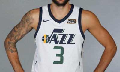 Utah Jazz's Ricky Rubio, poses for a picture at their media day, Monday, Sept. 25, 2017, in Salt Lake City. (AP Ph,oto/George Frey)