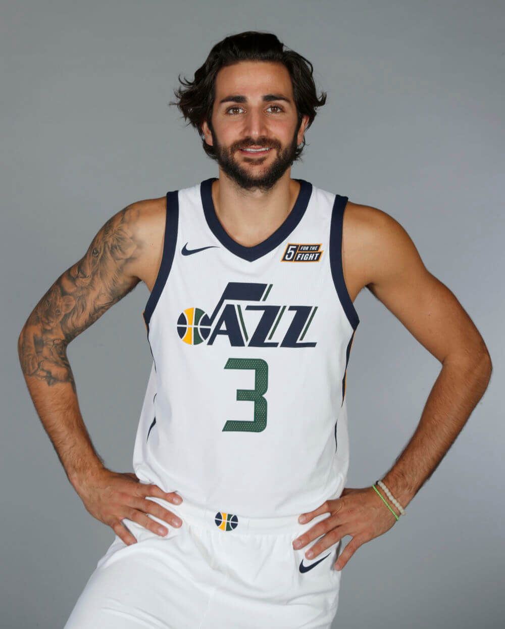 Utah Jazz's Ricky Rubio, poses for a picture at their media day, Monday, Sept. 25, 2017, in Salt Lake City. (AP Ph,oto/George Frey)